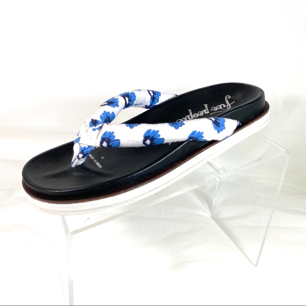 Free People Thong Sandals Lena White Floral Siz 40